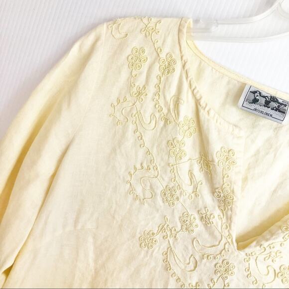 Edward Irish Linen Swirly Embroidered Blouse - Picture 2 of 11